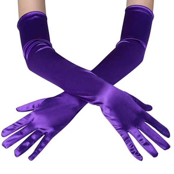 Assorted Colors of Long Satin Gloves for Ladies Formal Events - Picture 6 of 7